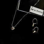 cute silver heart pendant necklace