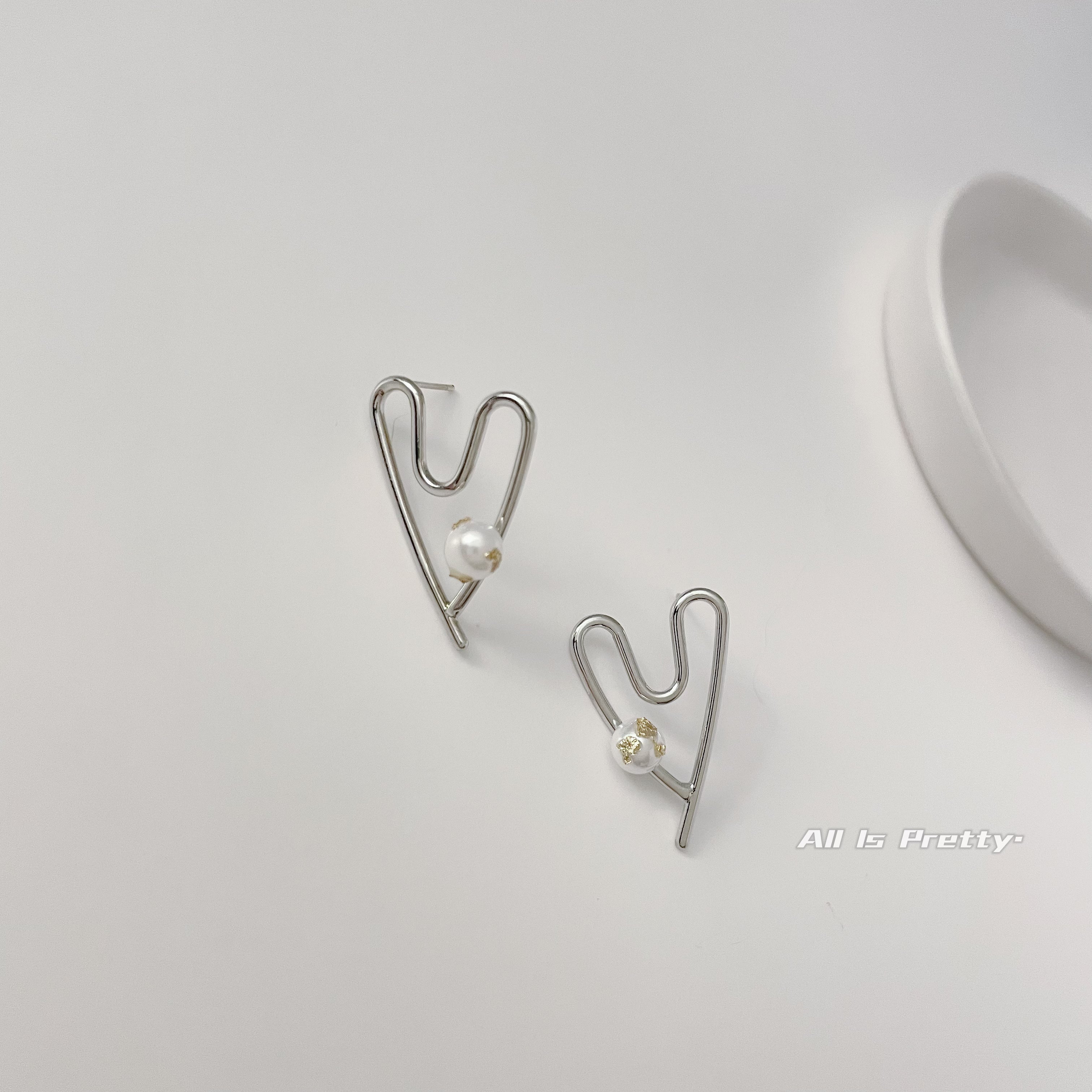 Handmade 14k gold plated heart earrings