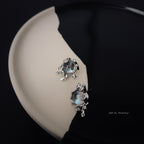 Moonstone lava studded earrings