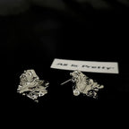 Textured silver stud earrings