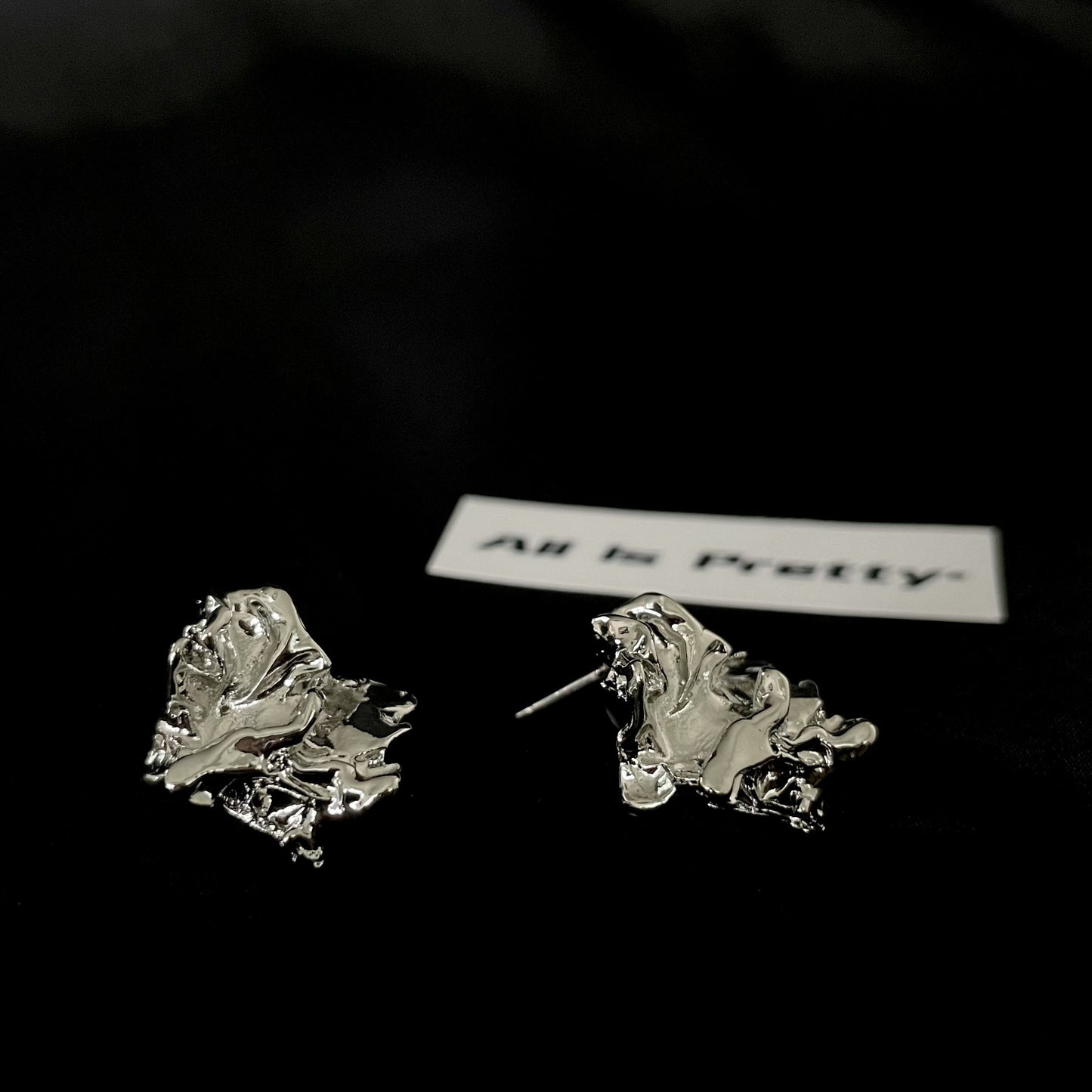 Textured silver stud earrings
