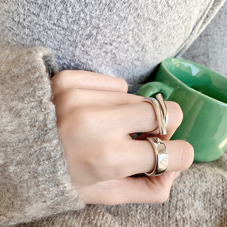 Sculptural silver ring