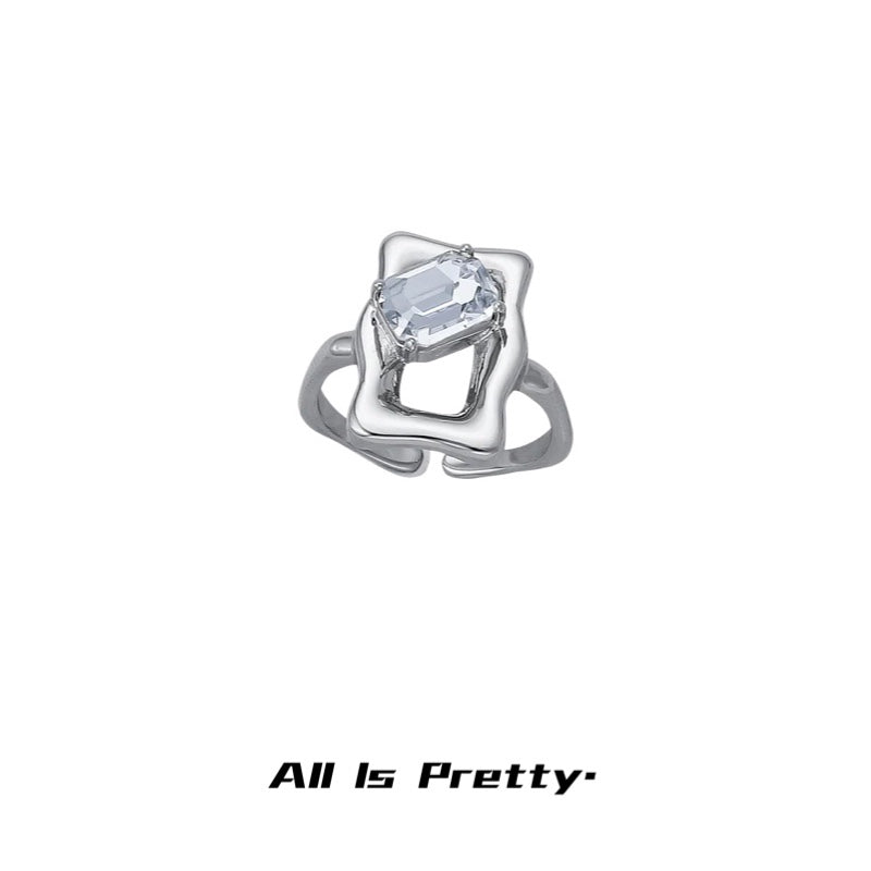 Crystal mirror ring