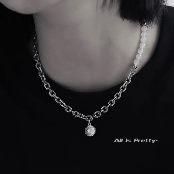 Crystal pendant chain necklace