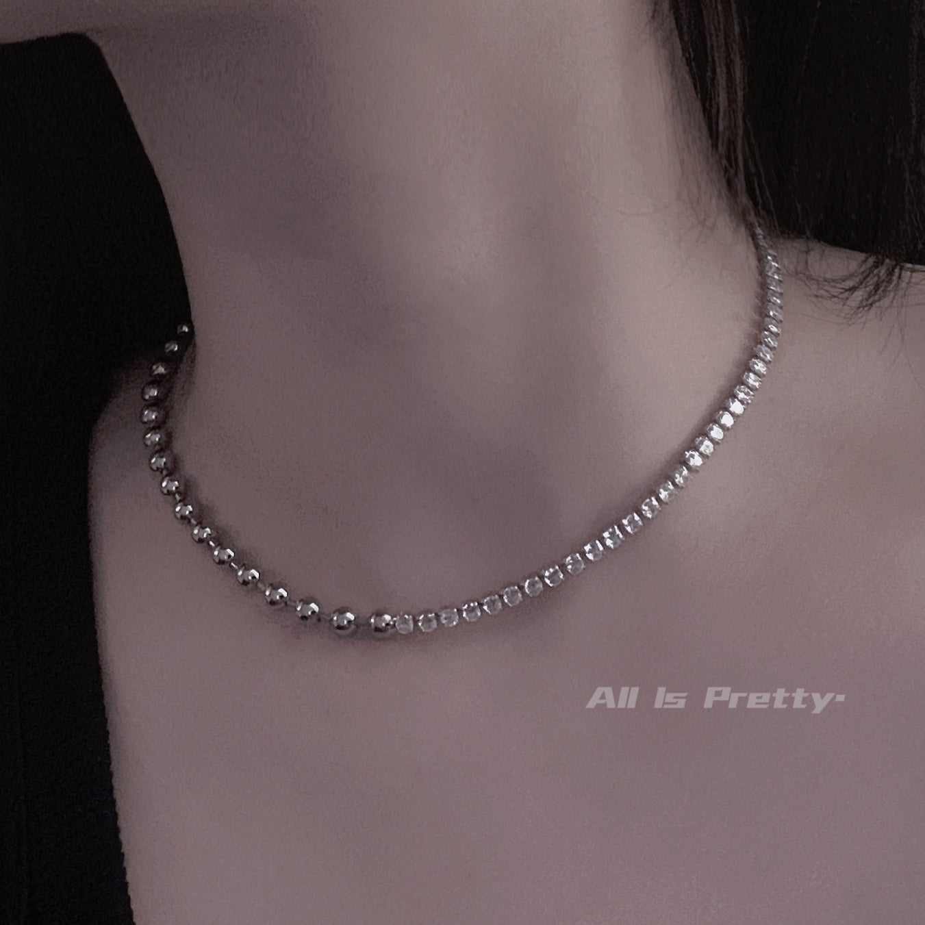 Unisex crystal chain necklace