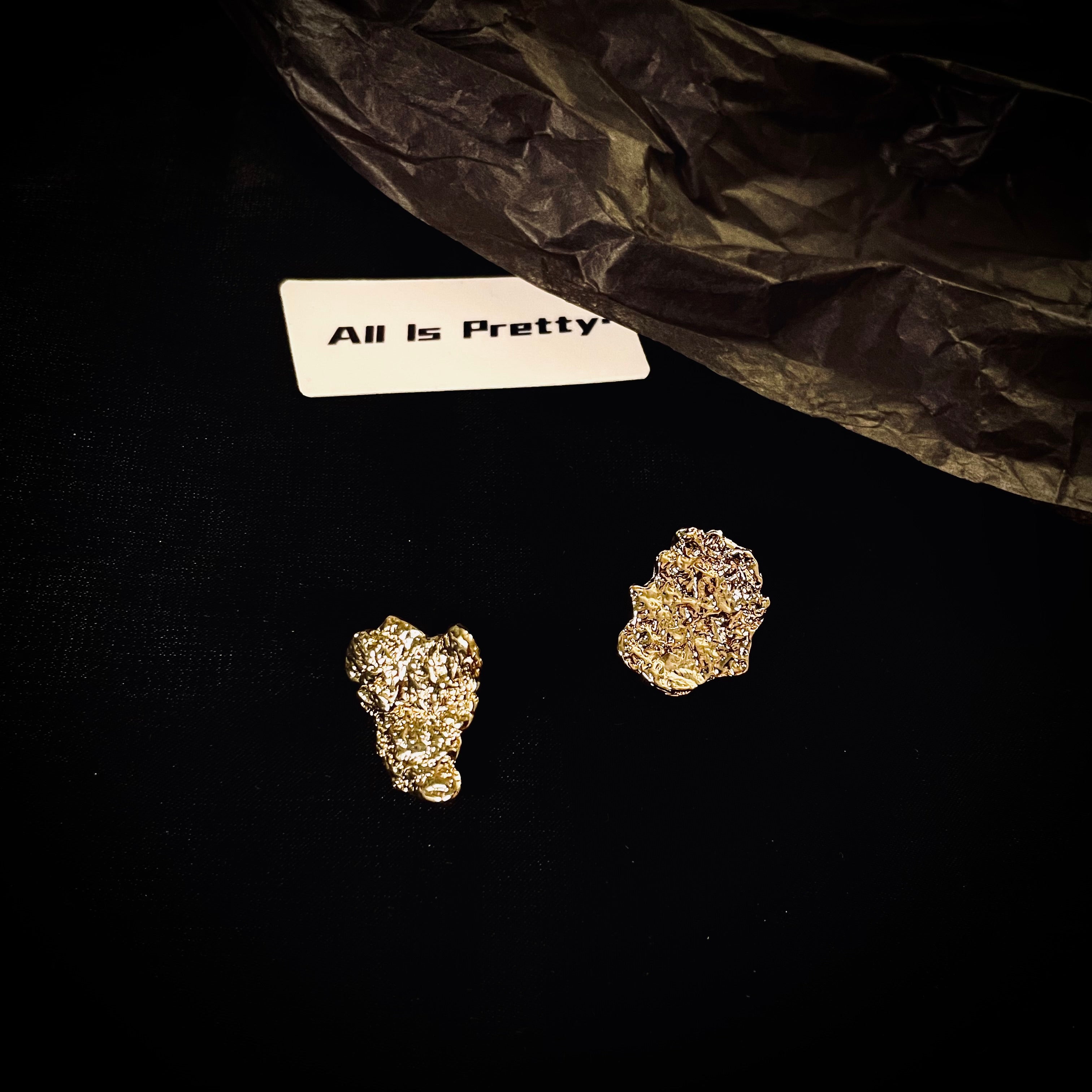Gold plated chip earrings
