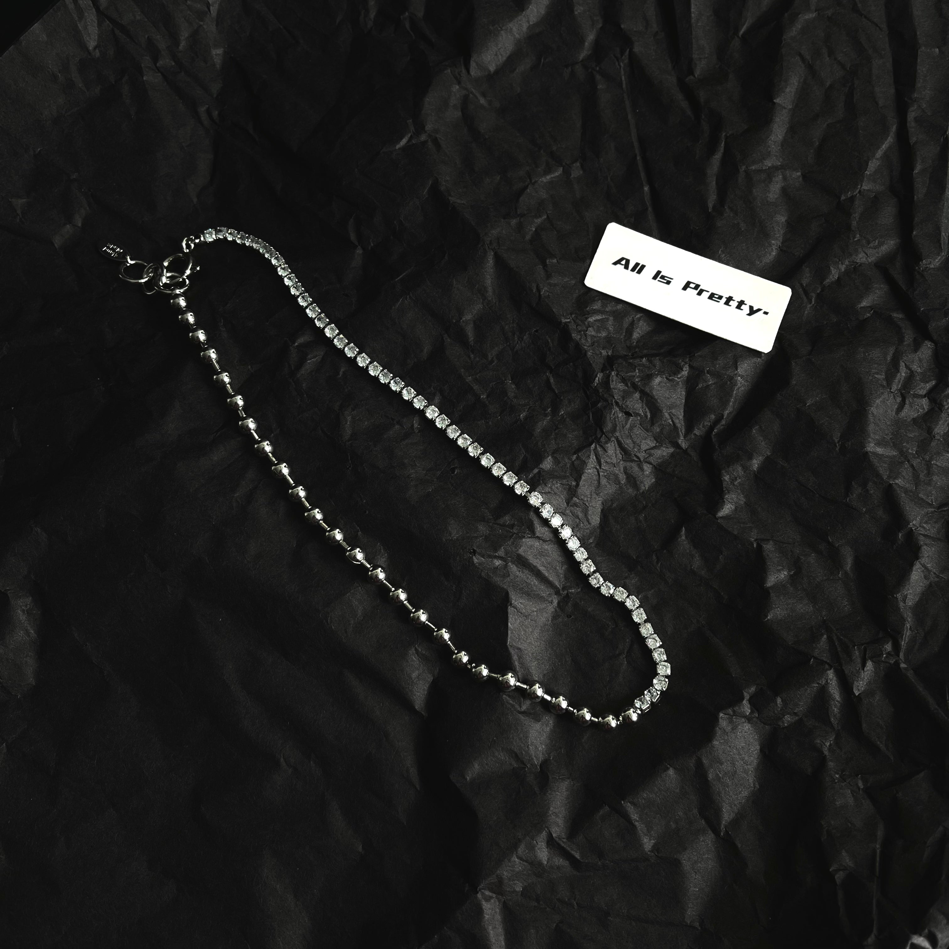 Unisex crystal chain necklace