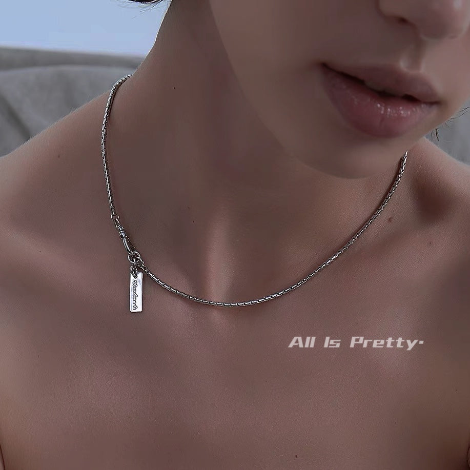Round box chain choker necklace