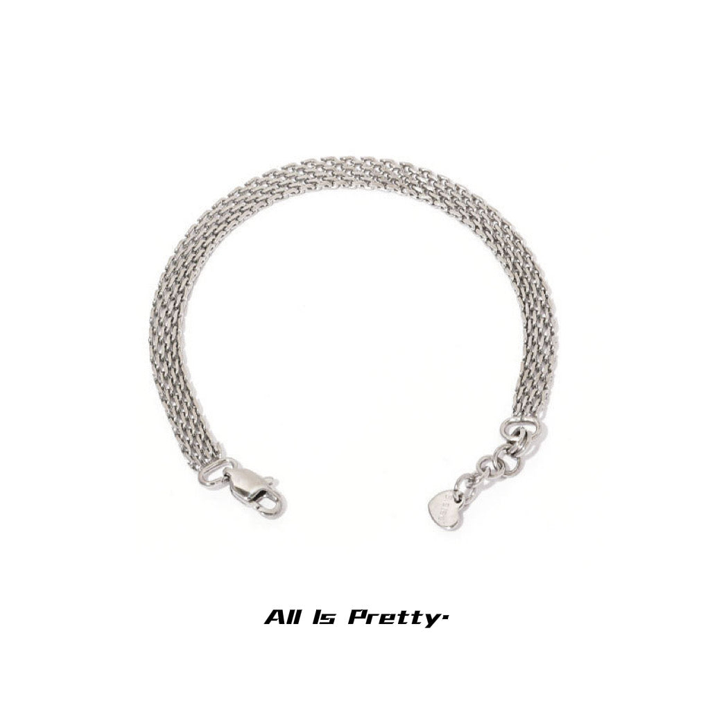 Linked herringbone chain bracelet