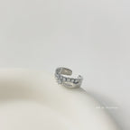 Zirconia chain gold plated ring