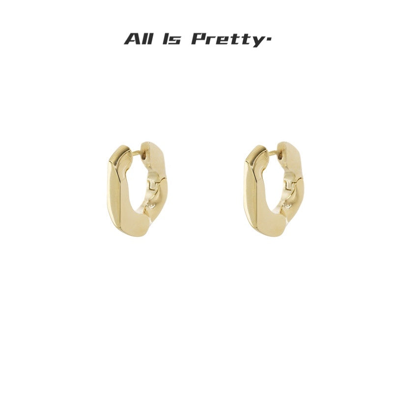 U sterling-silver hoop earrings