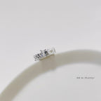 Textured crystal open ring