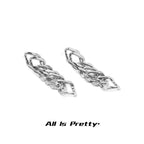 Geometry chain drop earrings