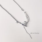 Bold Heart & Stone Link Chain Necklace
