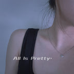 cute silver heart pendant necklace