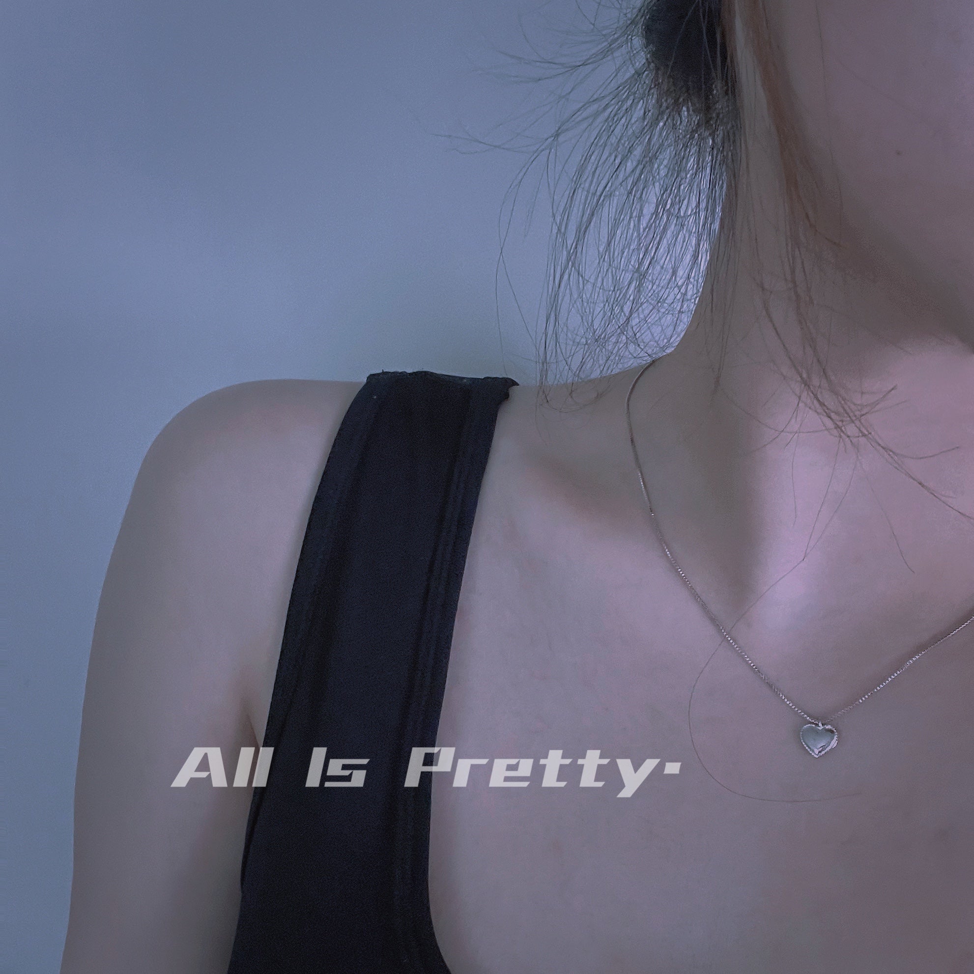 cute silver heart pendant necklace