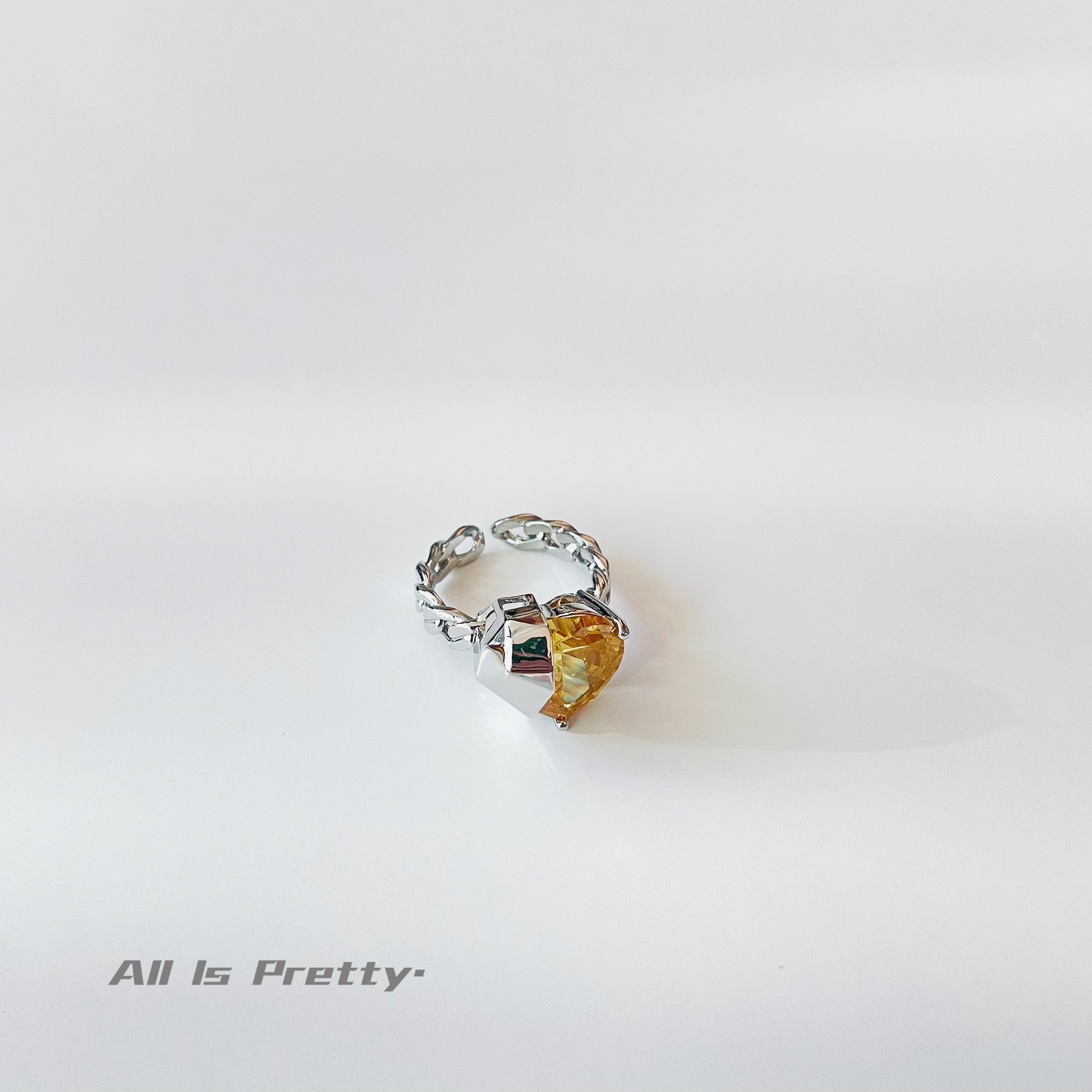 Yellow diamond heart ring