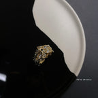 Textured crown open ring