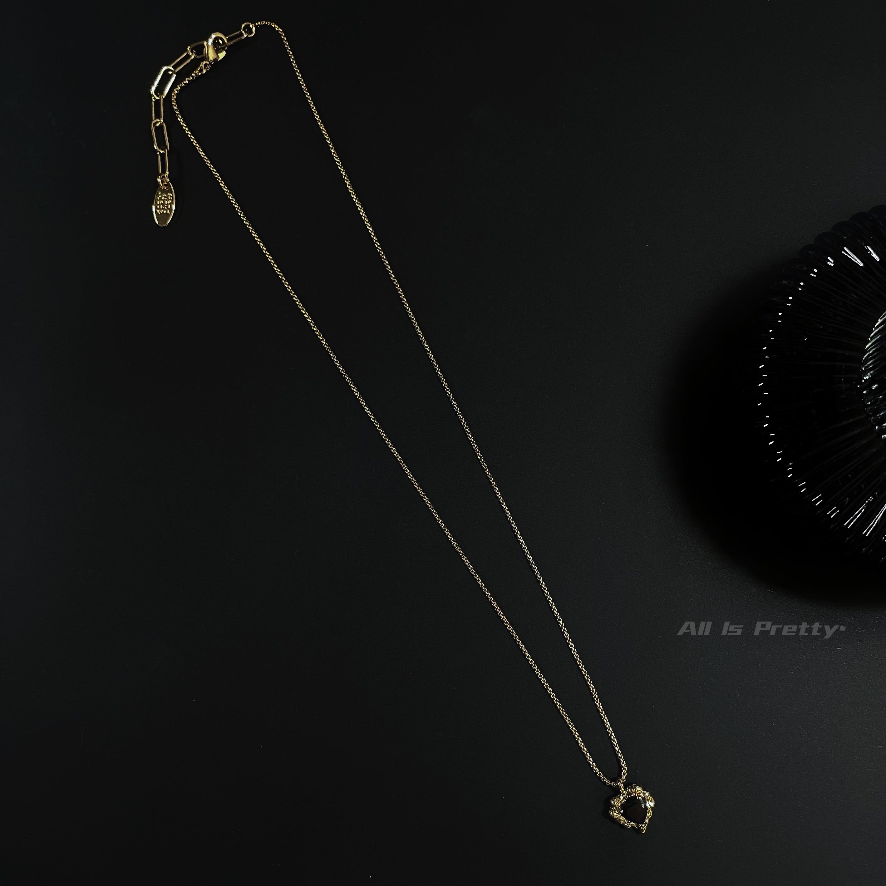 Onyx Heart Pendant Necklace