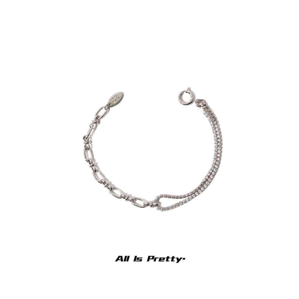 Layered crystal chain bracelet