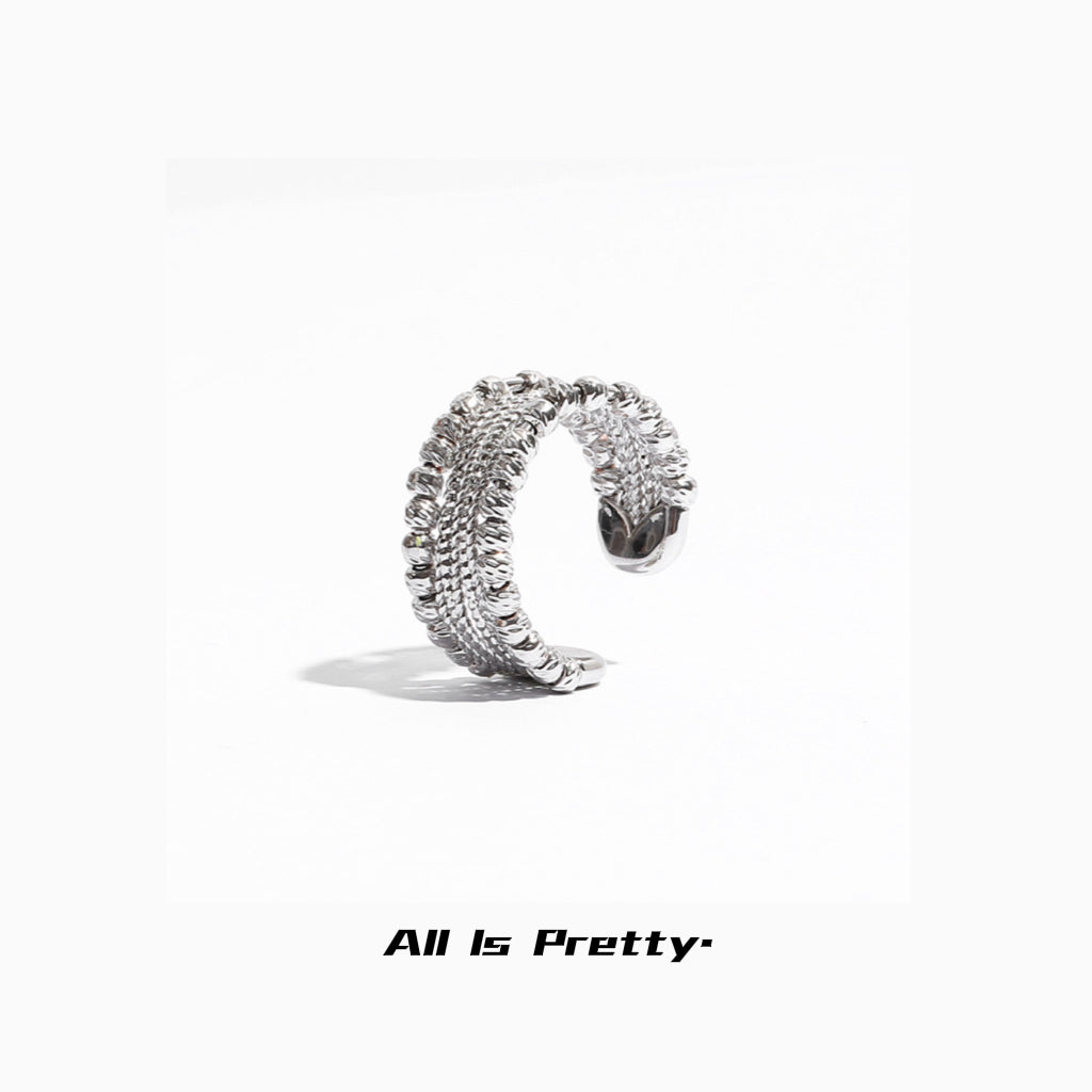 Beads pattern open ring