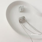 Unbalanced textured rose earrings