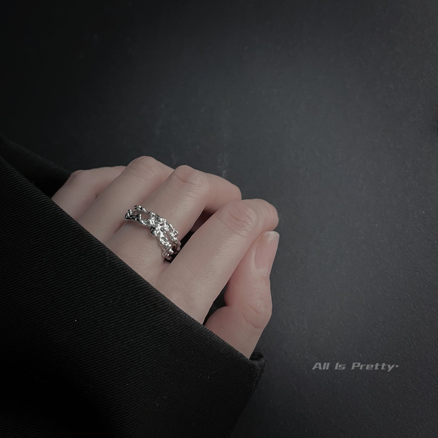 lava shape open ring