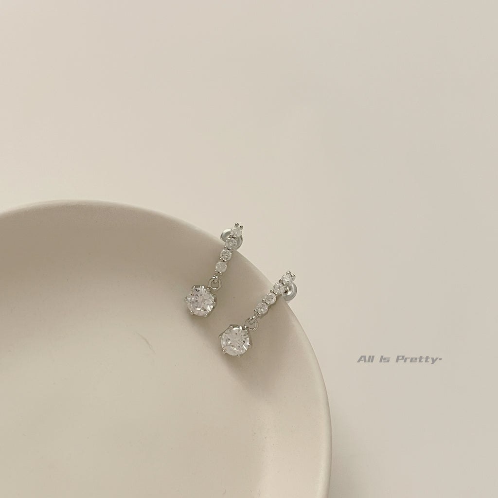 Crystal bell stud earrings