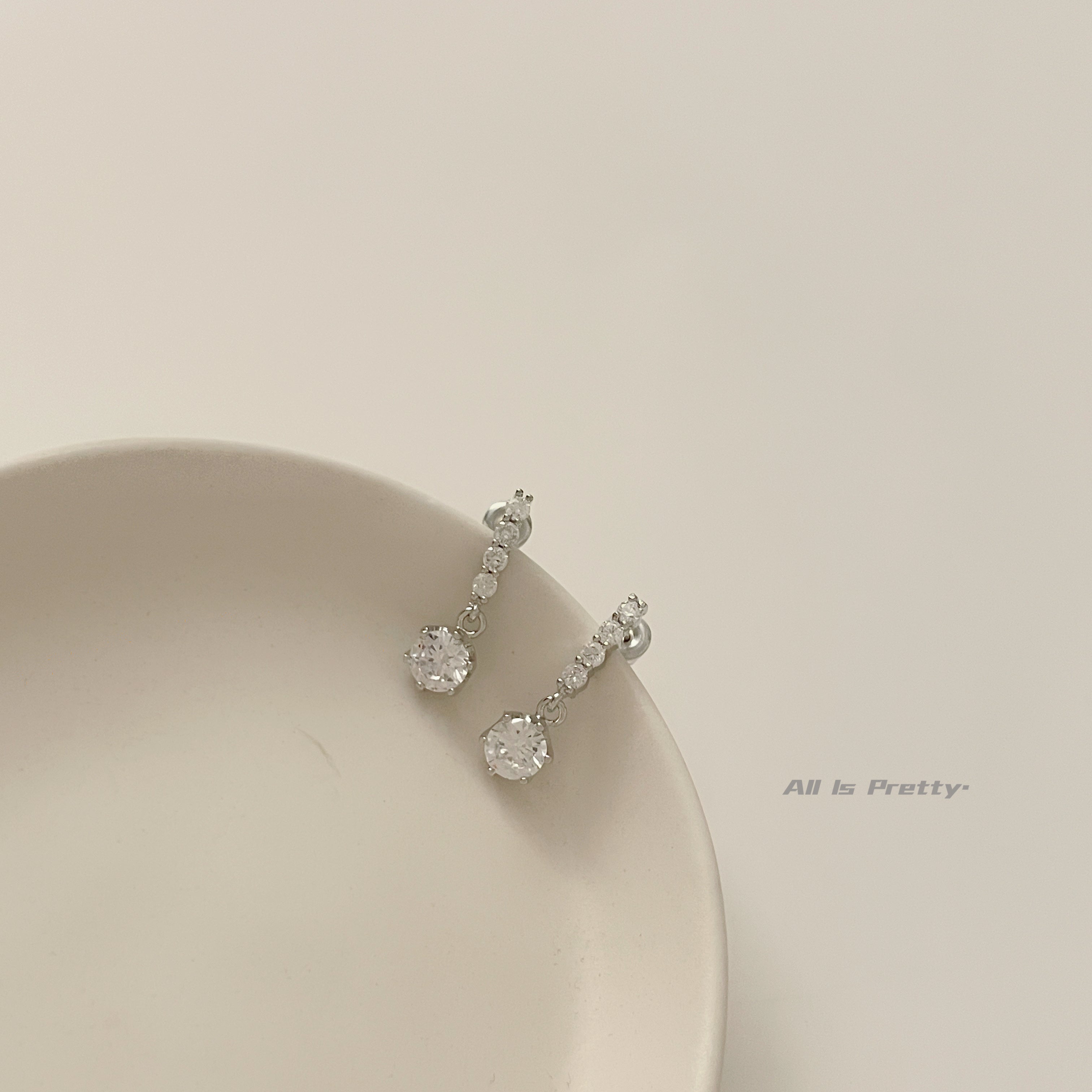 Crystal bell stud earrings