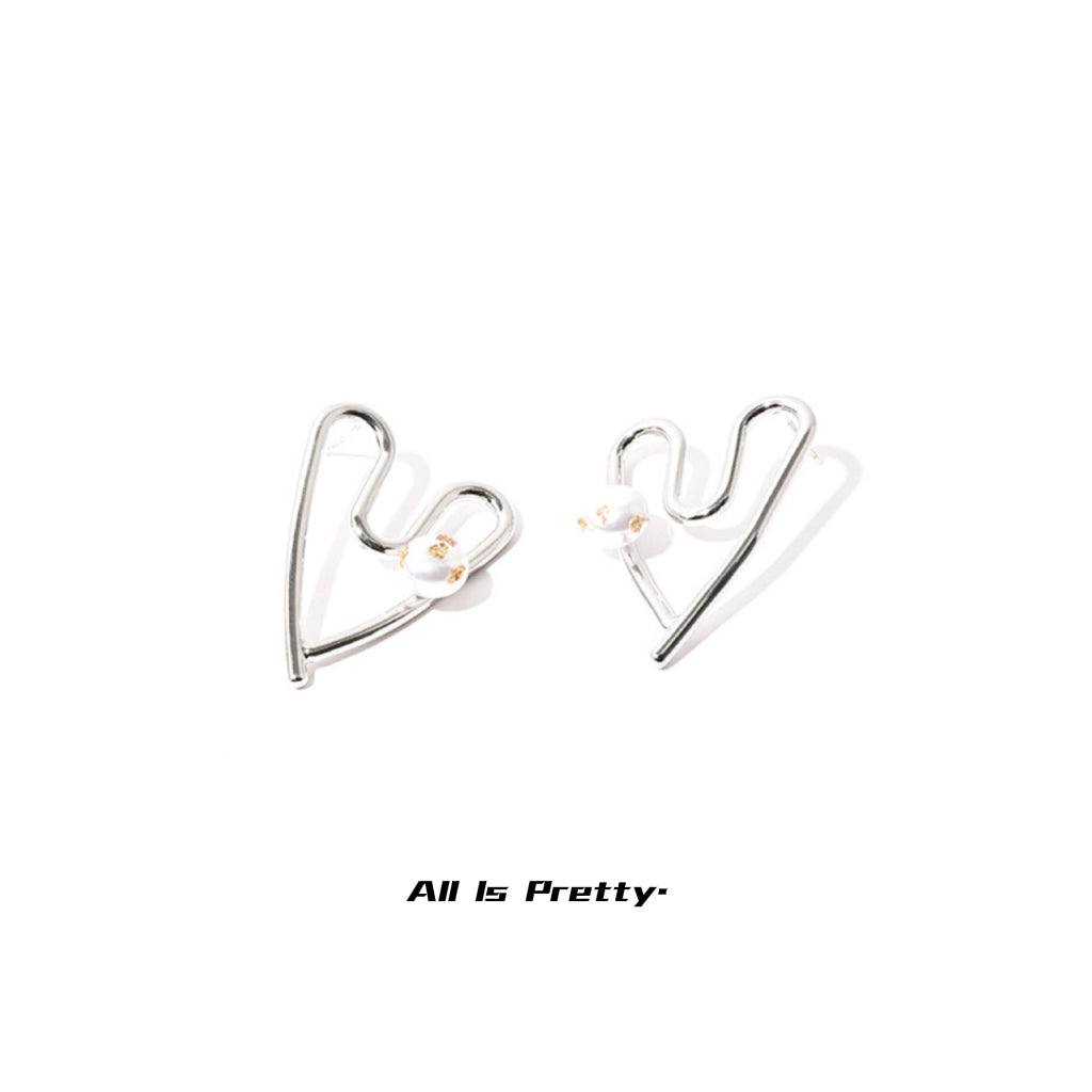 Handmade 14k gold plated heart earrings