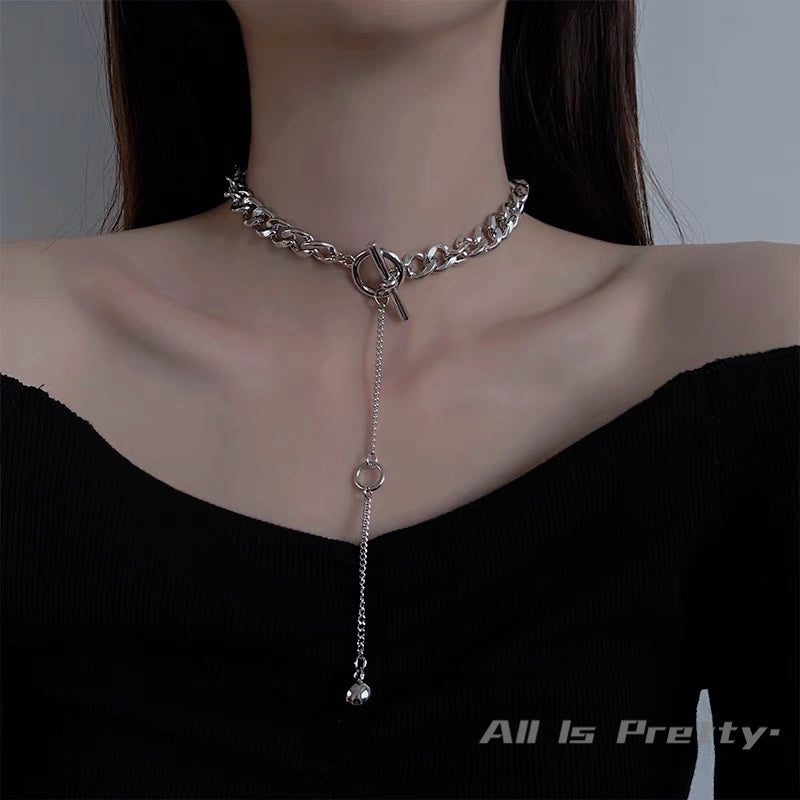 T-Bar adjustable cuban link chain necklace