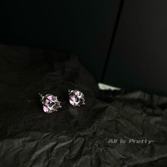 Pink diamonds studded earrings