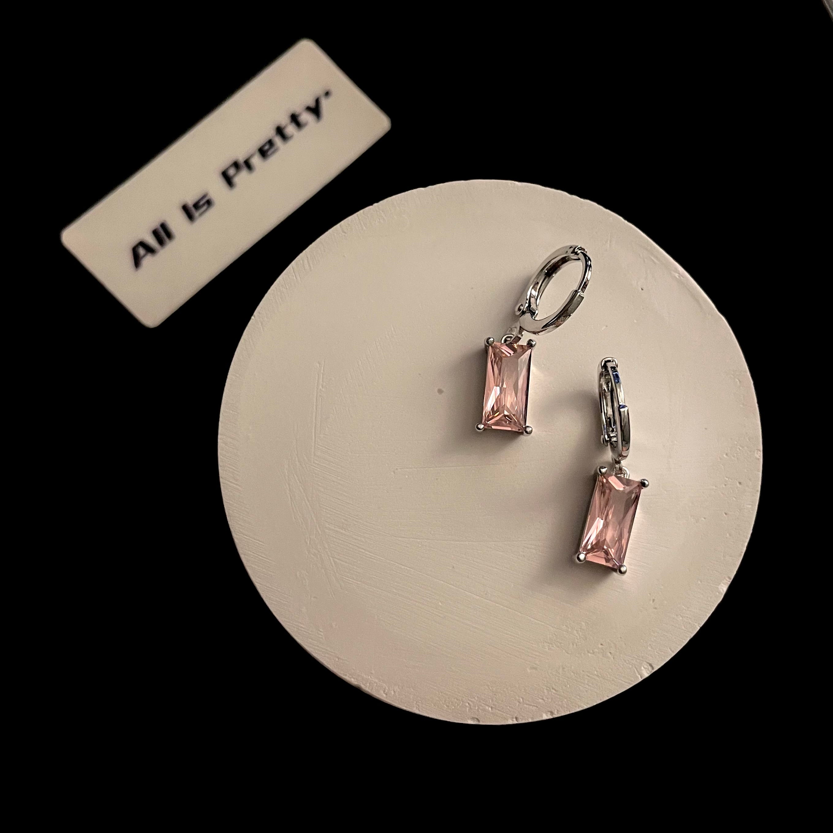 Color gem drop earrings