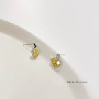 Geometric yellow crystal earrings