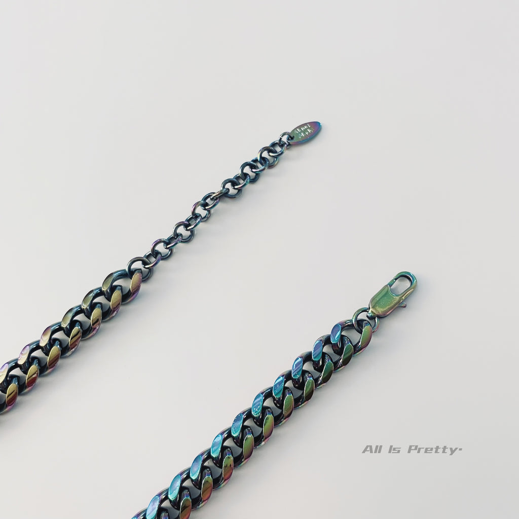 Unisex Holographic Cuban Link Necklace