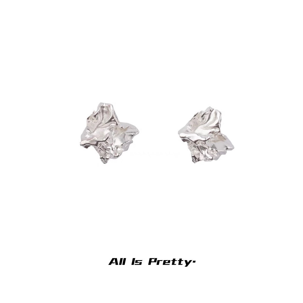 Textured silver stud earrings