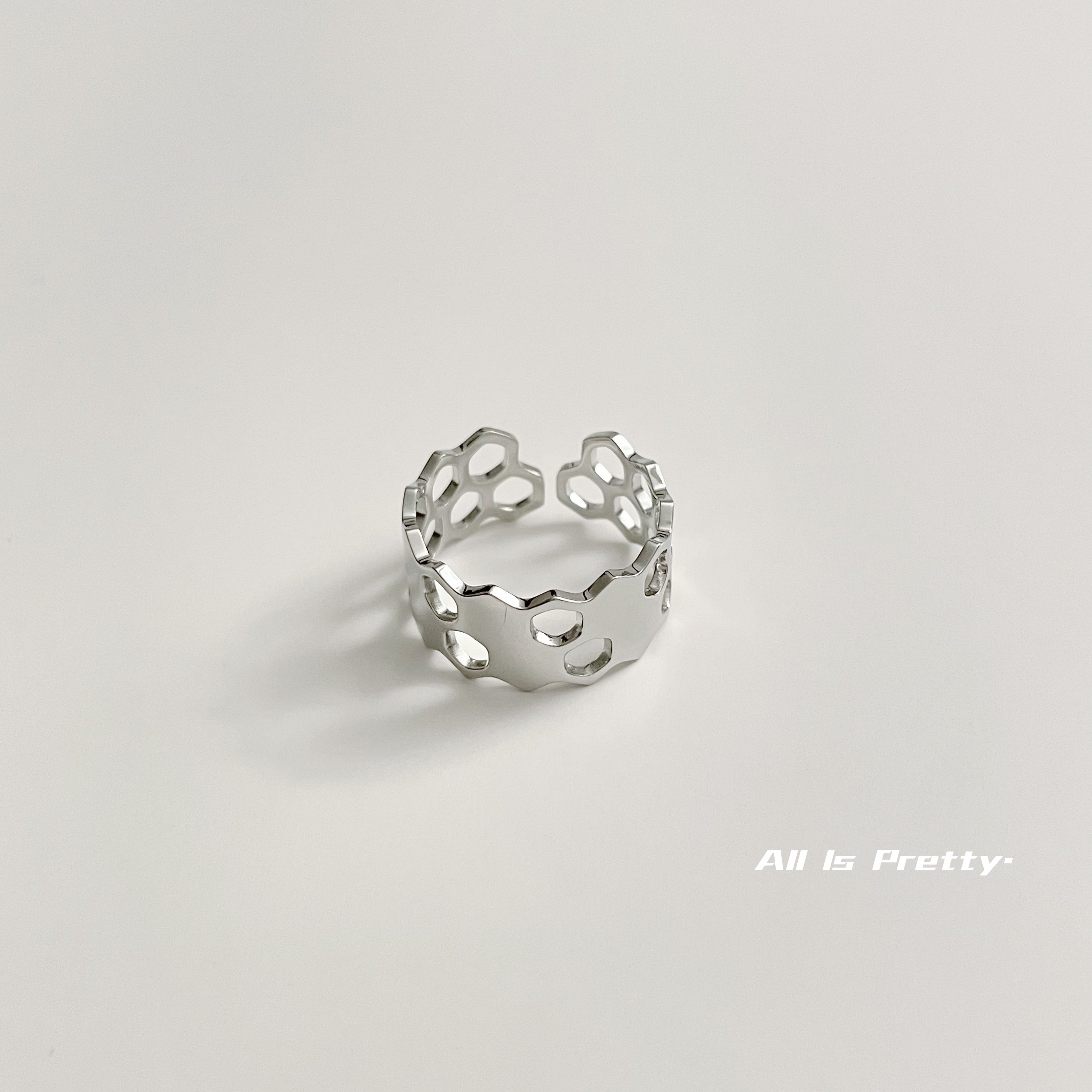 Gold plated honeycomb ring