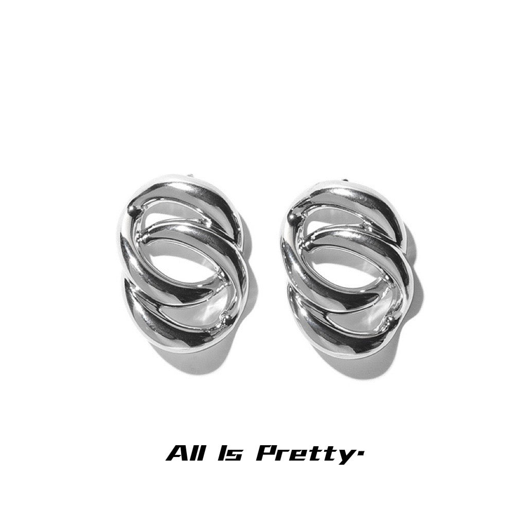 White gold-vermeil earrings