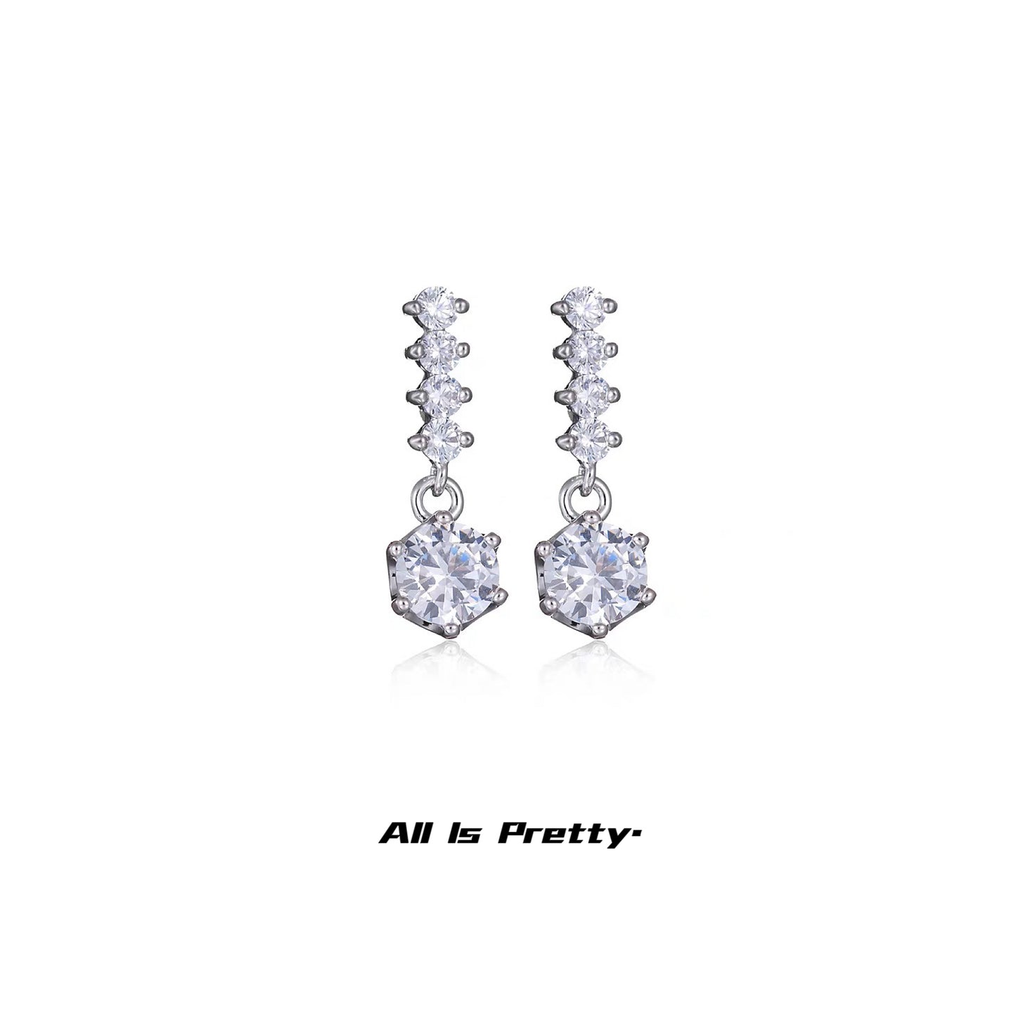 Crystal bell stud earrings