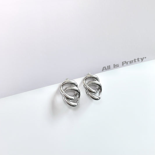 White gold-vermeil earrings