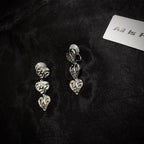 Textured hearts clip-on earrings