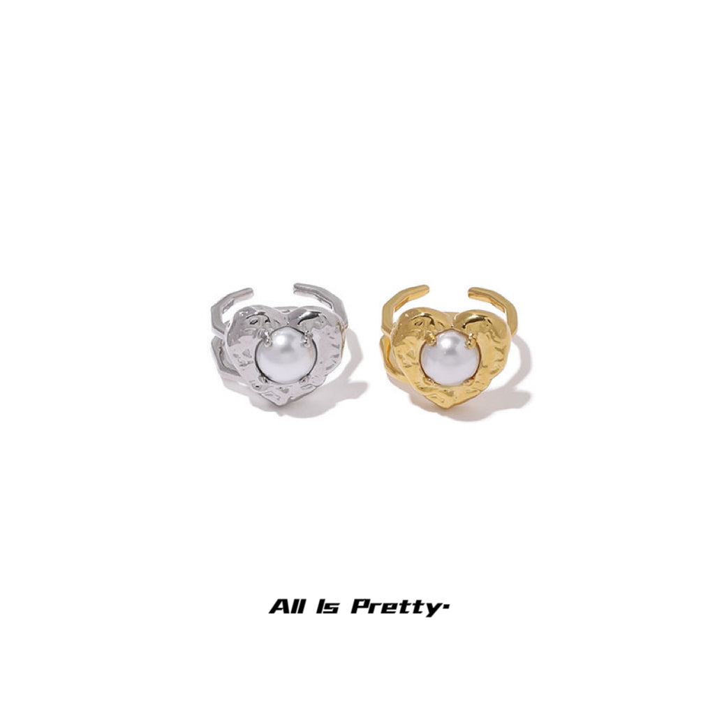 Chunky heart open ring