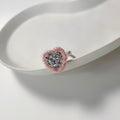 woolen wrapped heart crystal openr ring