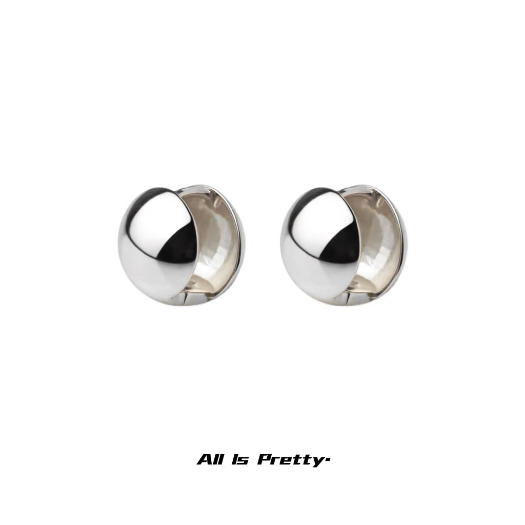 Metal ball hoop earrings