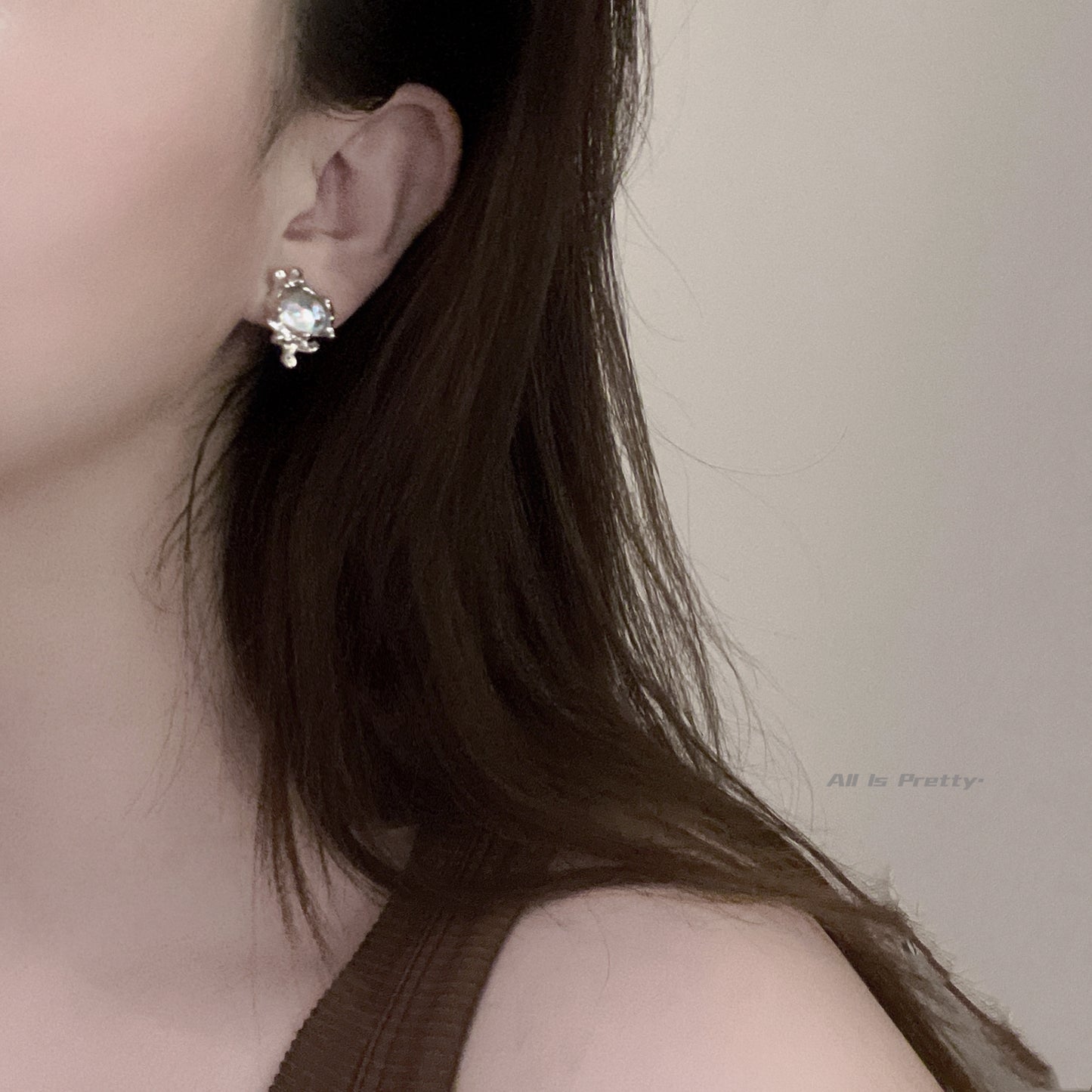 Moonstone lava studded earrings