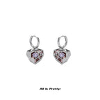 Geometry mirror heart earrings