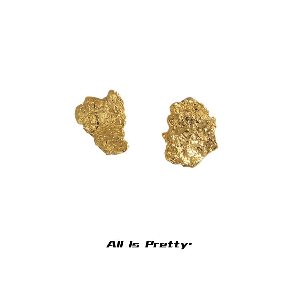 Gold plated chip earrings