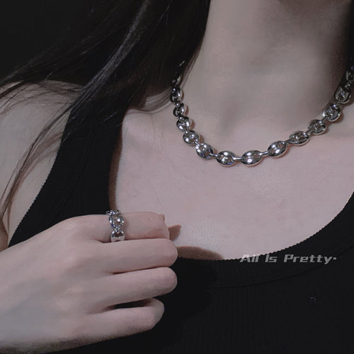 18k gold plated linked chain necklace