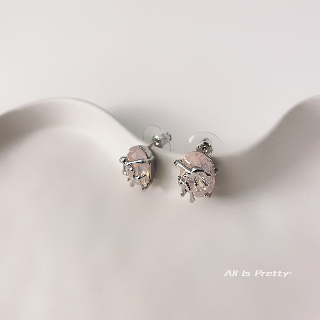 Lava pink studded earrings