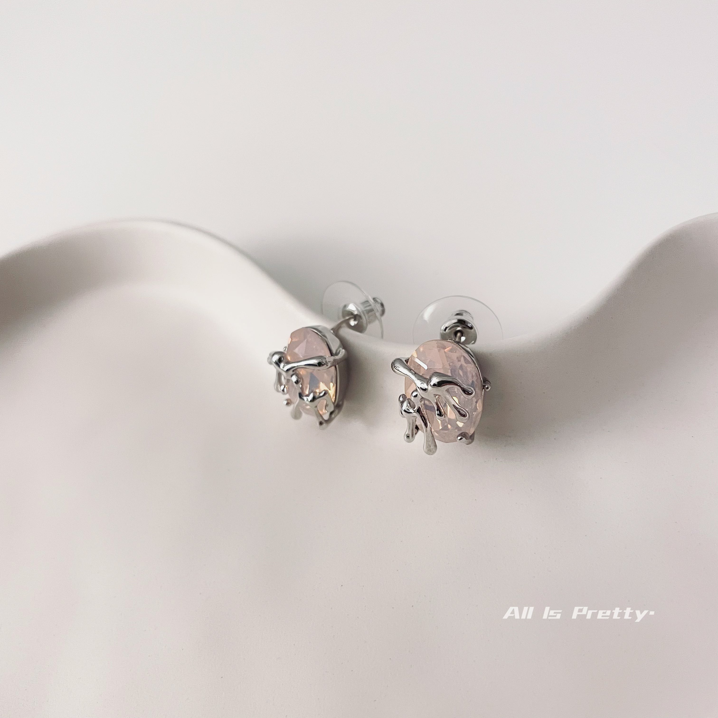 Lava pink studded earrings